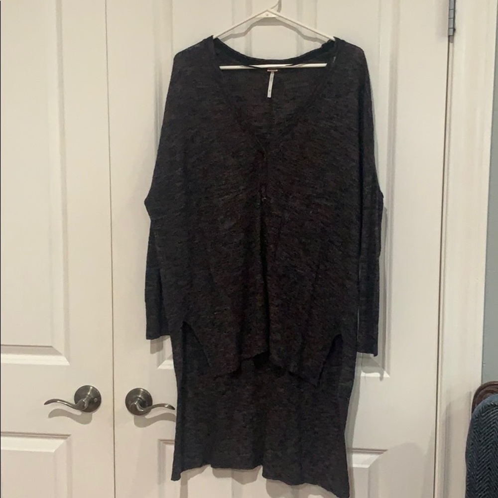Free People Hi/Lo Knit Long Cardigan